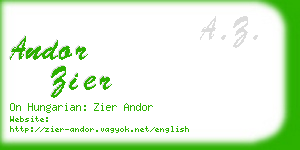 andor zier business card